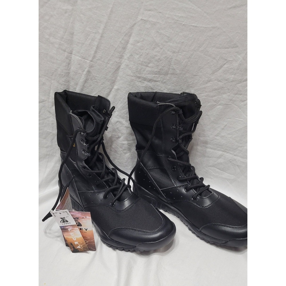 LUDEY Tactical Boots Black Men Size 9 Medium Uninsulated Solid Lightweight